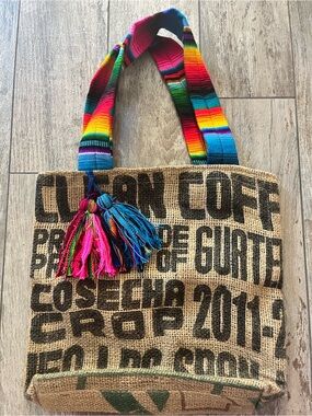 Bamboo Trading Company coffee sack  serape tote